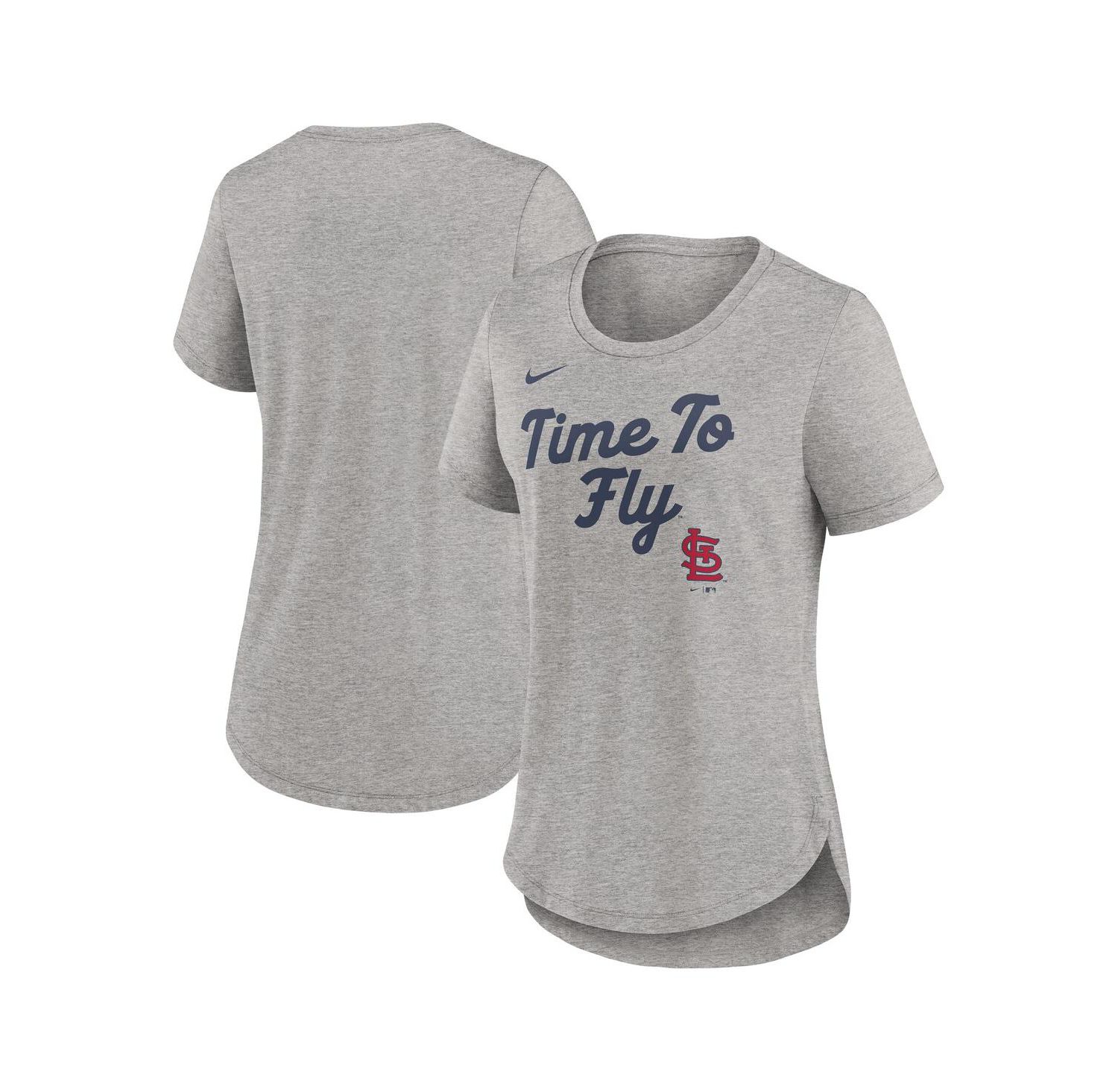 Women's Heather Gray St. Louis Cardinals Script Tri-Blend T-Shirt
