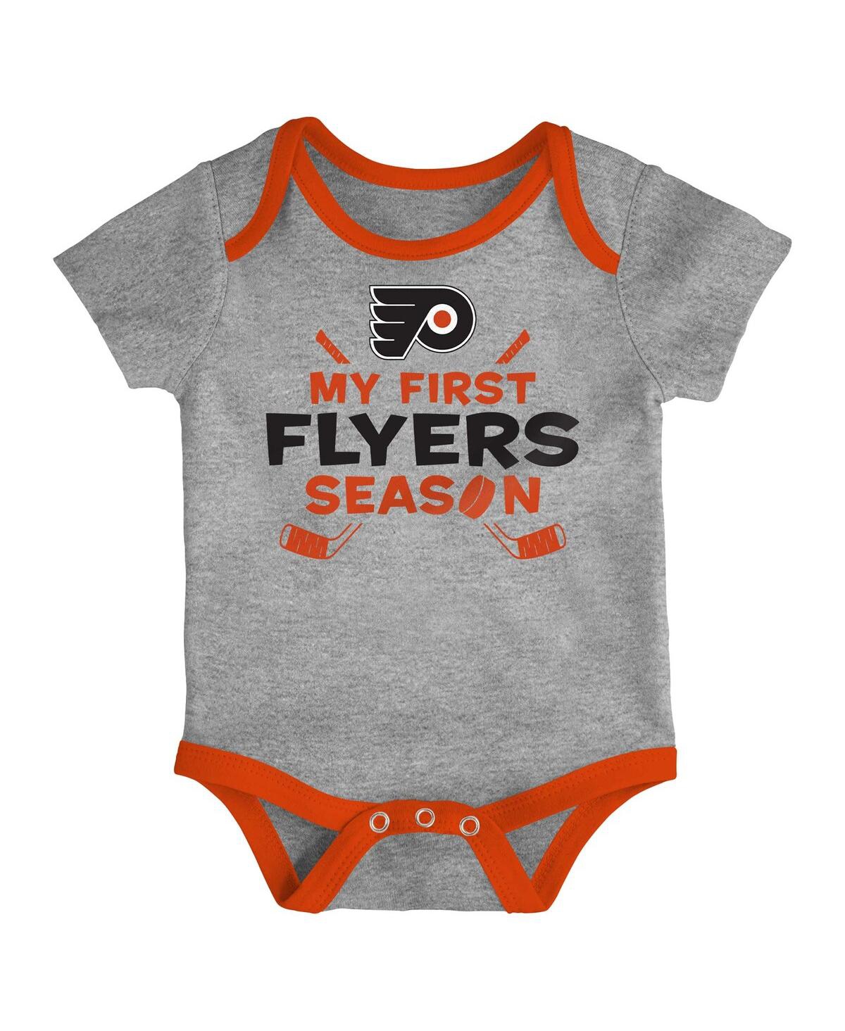 Outerstuff Baby Boys And Girls 3-piece Philadelphia Flyers Legend Bodysuit Set