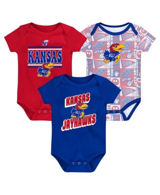 Outerstuff - Newborn Royal Kansas Jayhawks Sunday Comics Bodysuit Set 3-Pack