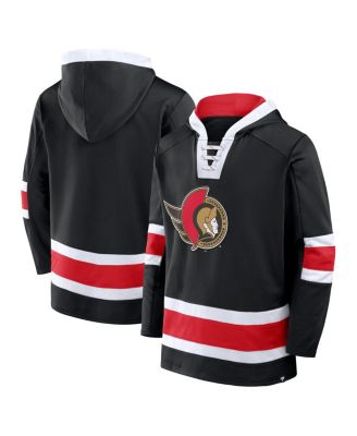 Fanatics - Men's Black Ottawa Senators Inside Line Fleece Pullover Hoodie