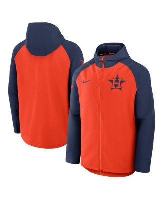 Nike - Men's Orange/Navy Houston Astros Authentic Collection Raglan Performance Full-Zip Jacket