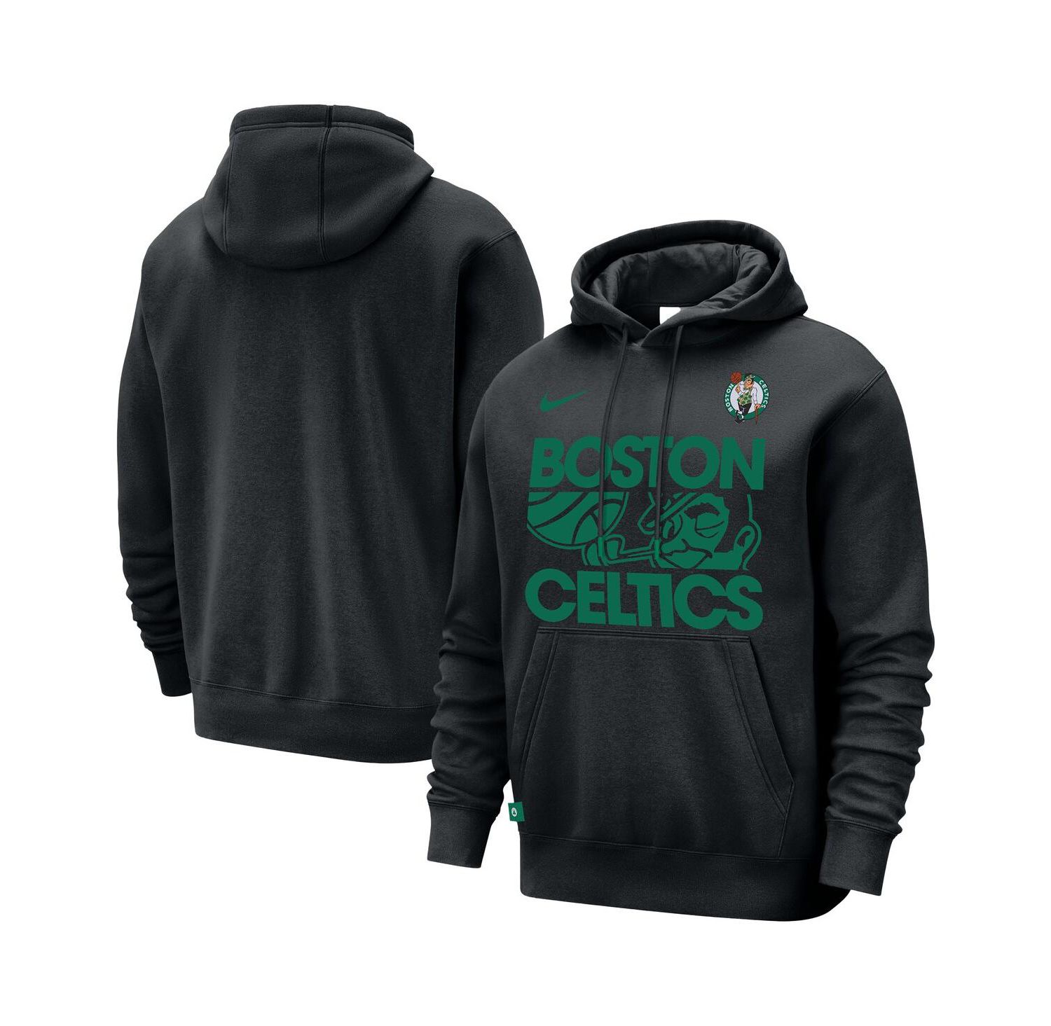 Men's Black Boston Celtics Courtside Club Pullover Hoodie