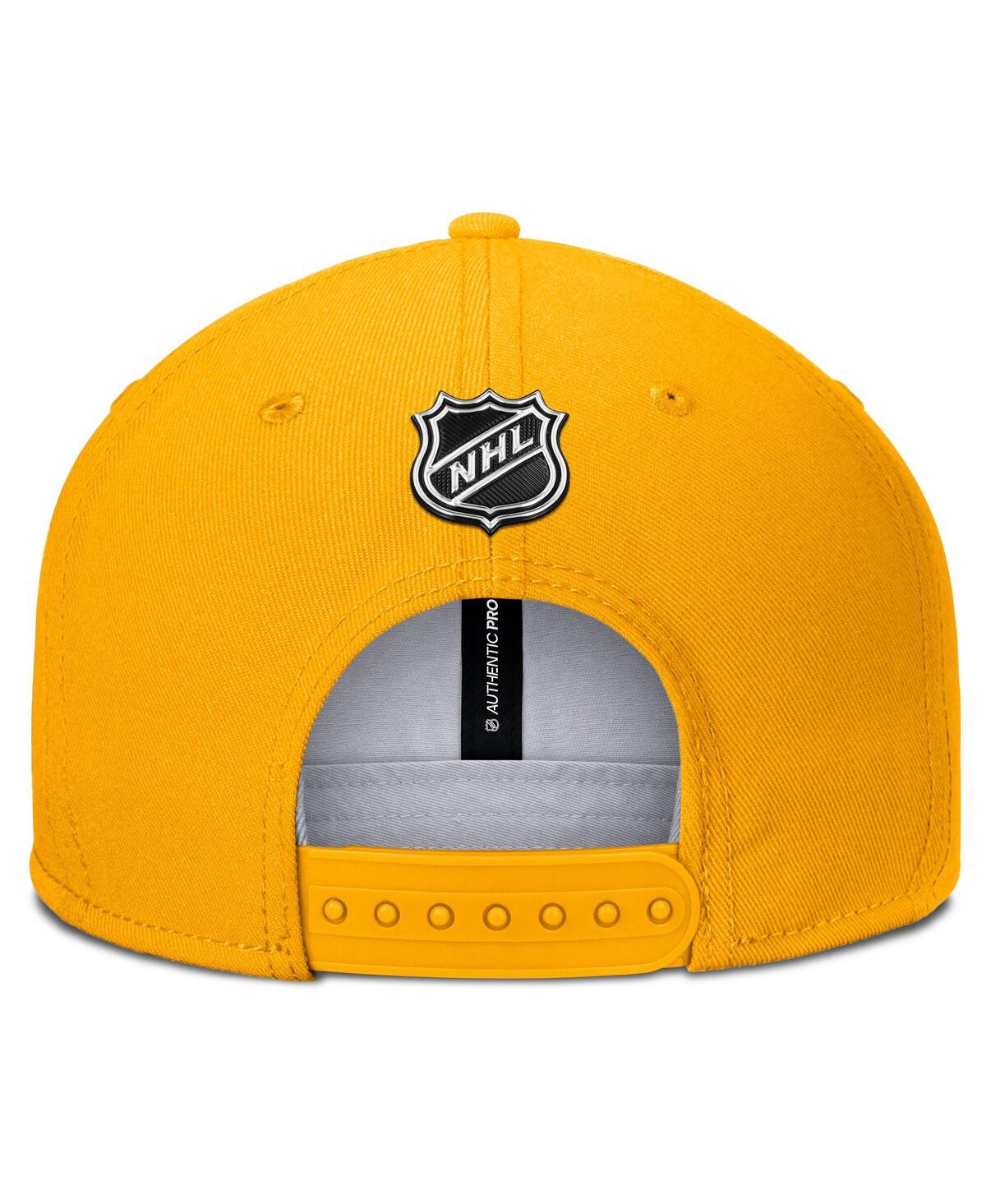 Fanatics Men's Gold Nashville Predators Authentic Pro Rink Snapback Hat In Gold