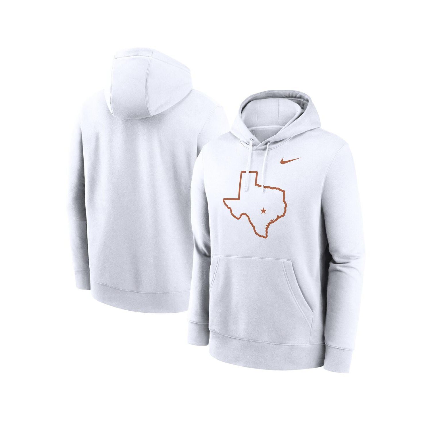Men's White Texas Longhorns Primetime Alternate Logo Club Fleece Pullover Hoodie