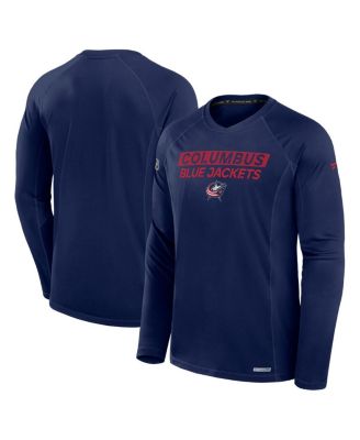 Fanatics - Men's Navy Columbus Blue Jackets Authentic Pro Rink Tech Long Sleeve T-Shirt