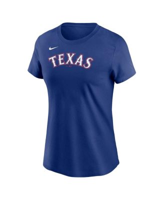 Women's Royal Texas Rangers Wordmark T-Shirt