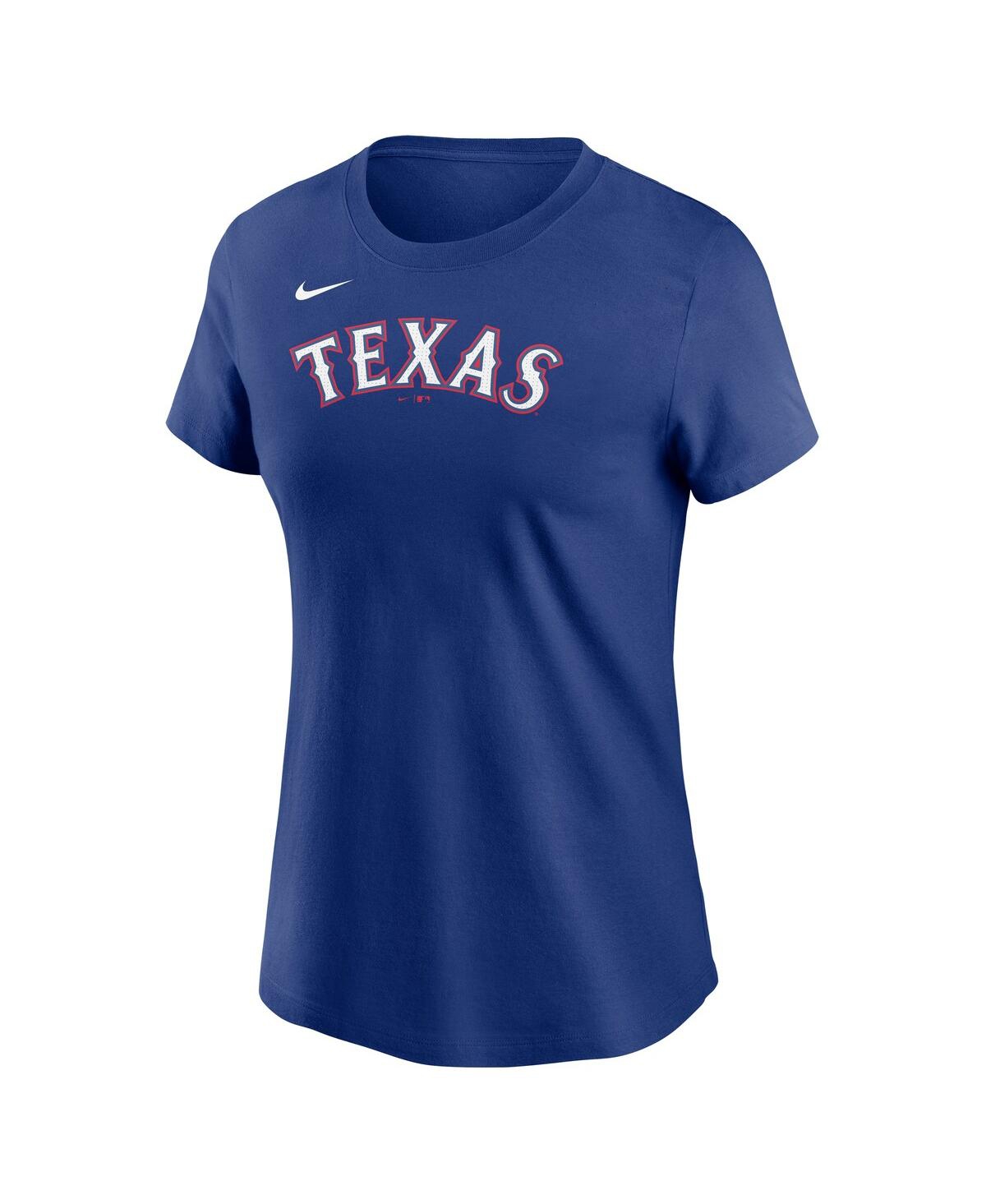 Nike Women's Royal Texas Rangers Wordmark T-shirt In Royal