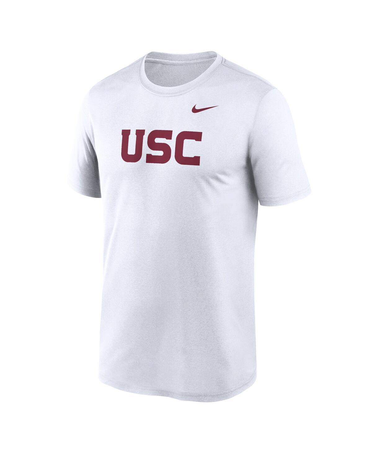Nike Men's White Usc Trojans Primetime Evergreen Wordmark T-shirt In White