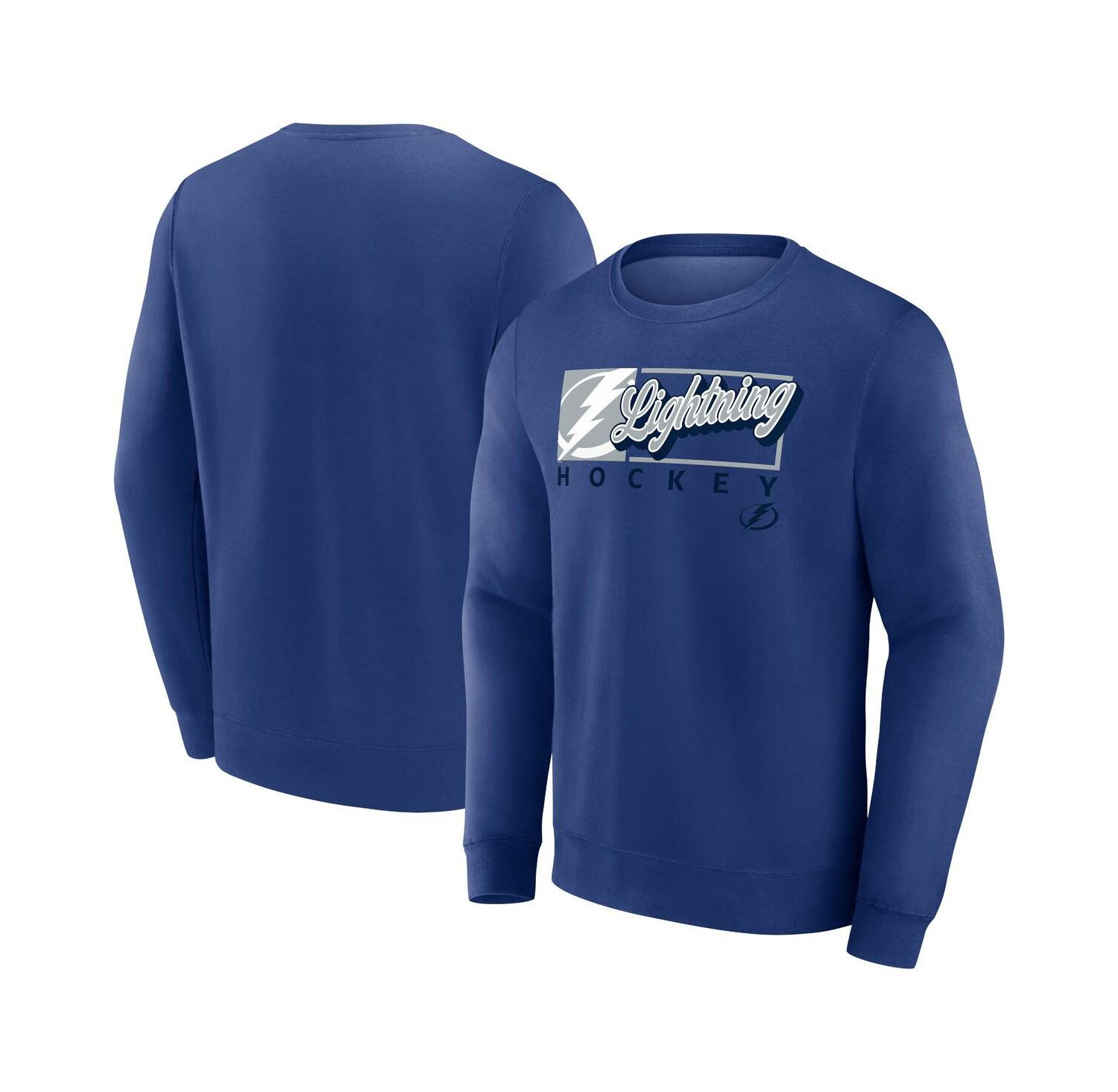 Men's Blue Tampa Bay Lightning Focus Fleece Pullover Sweatshirt
