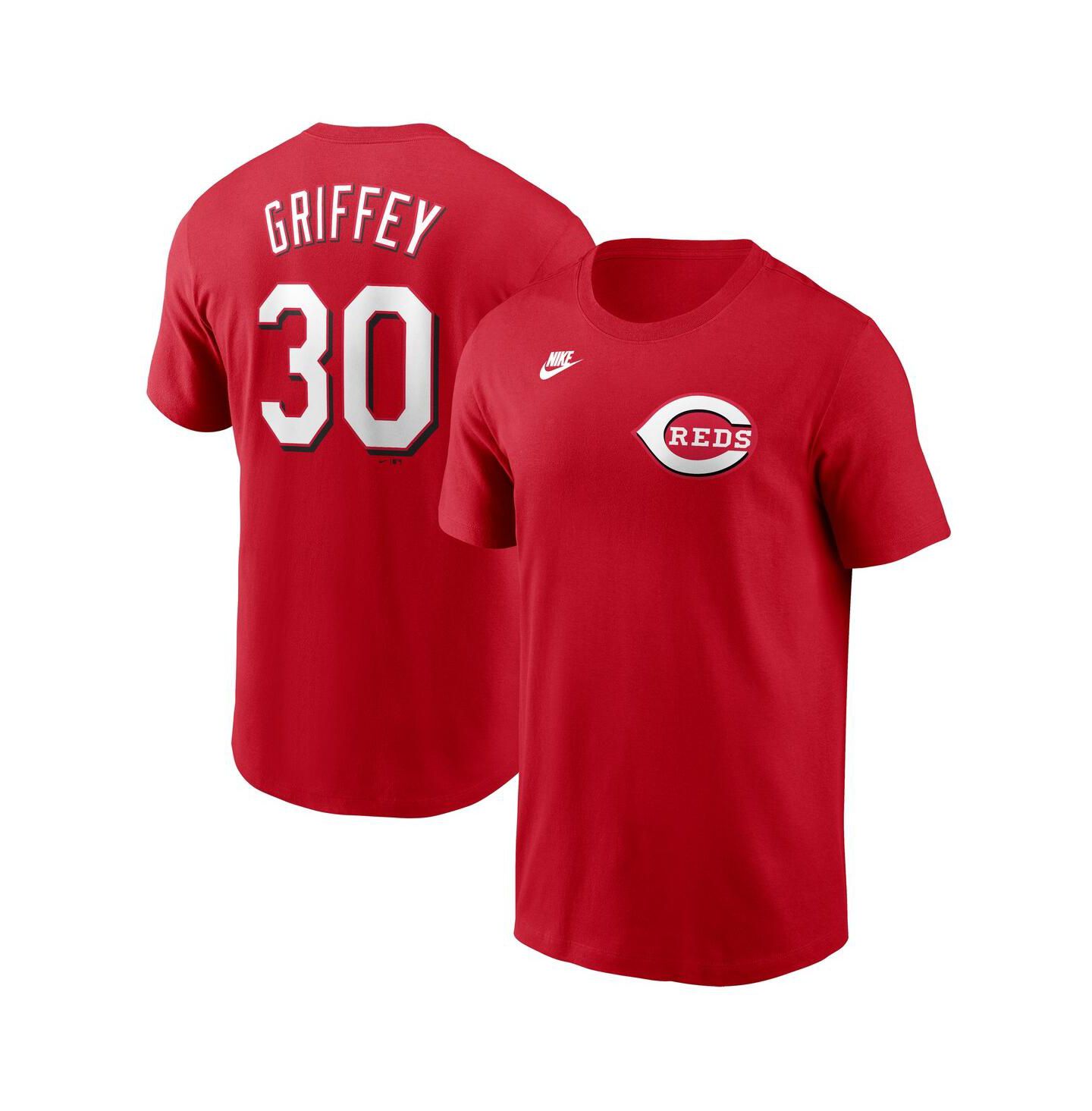 Мужская футболка Nike Ken Griffey Jr. Red Cincinnati Reds Fuse Name & Number — фото 1
