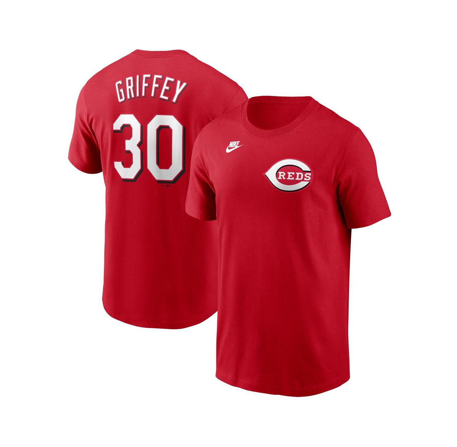 Men's Ken Griffey Jr. Red Cincinnati Reds Fuse Name & Number T-Shirt