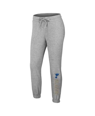 Women's Heather Gray St. Louis Blues Knit Long Sleeve Tri-Blend T-Shirt, Pants and Sleep Set