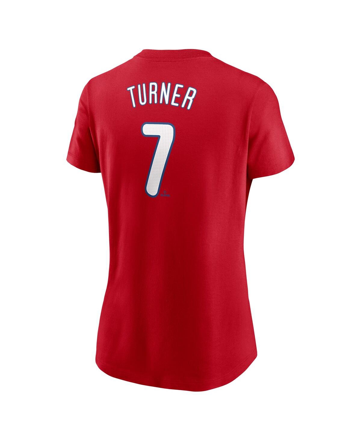 Nike Women's Trea Turner Red Philadelphia Phillies Fuse Name Number T-shirt In Red