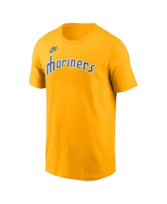 Men's Gold Seattle Mariners Cooperstown Wordmark T-Shirt