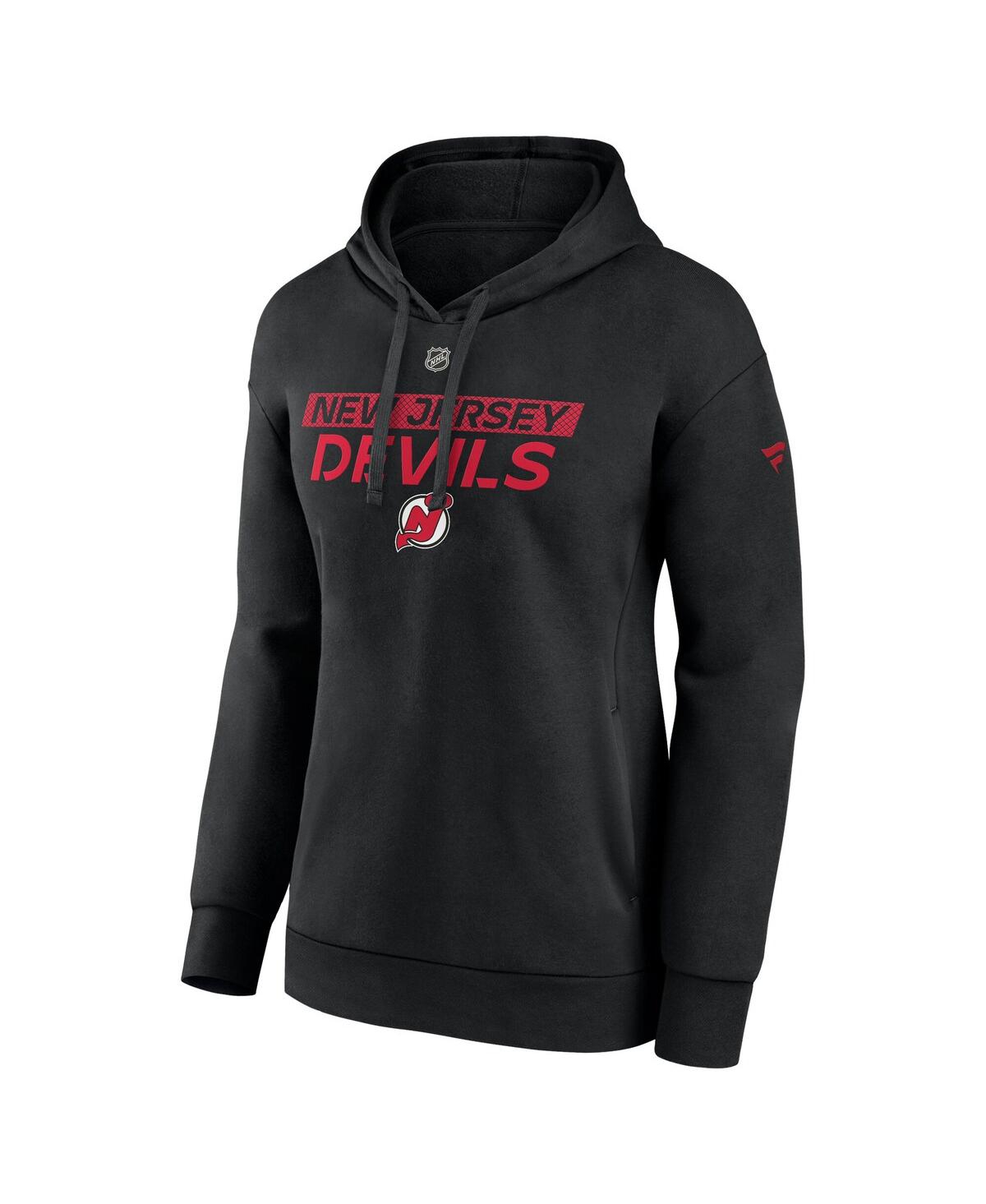 Fanatics Women's Black New Jersey Devils Authentic Pro Core Primary Fleece Pullover Hoodie In Black