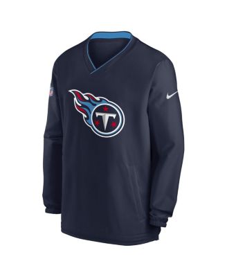 Men's Navy Tennessee Titans 2023/24 Sideline Repel V-neck Long Sleeve Pullover Windshirt