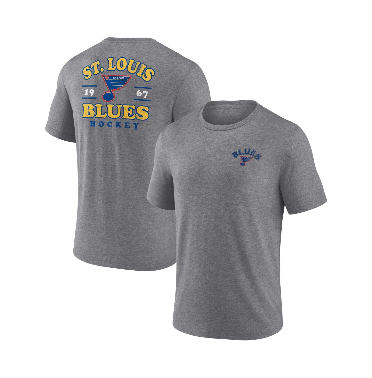Мужская футболка Fanatics Heather Gray St. Louis Blues Winger Tri-Blend — фото 1