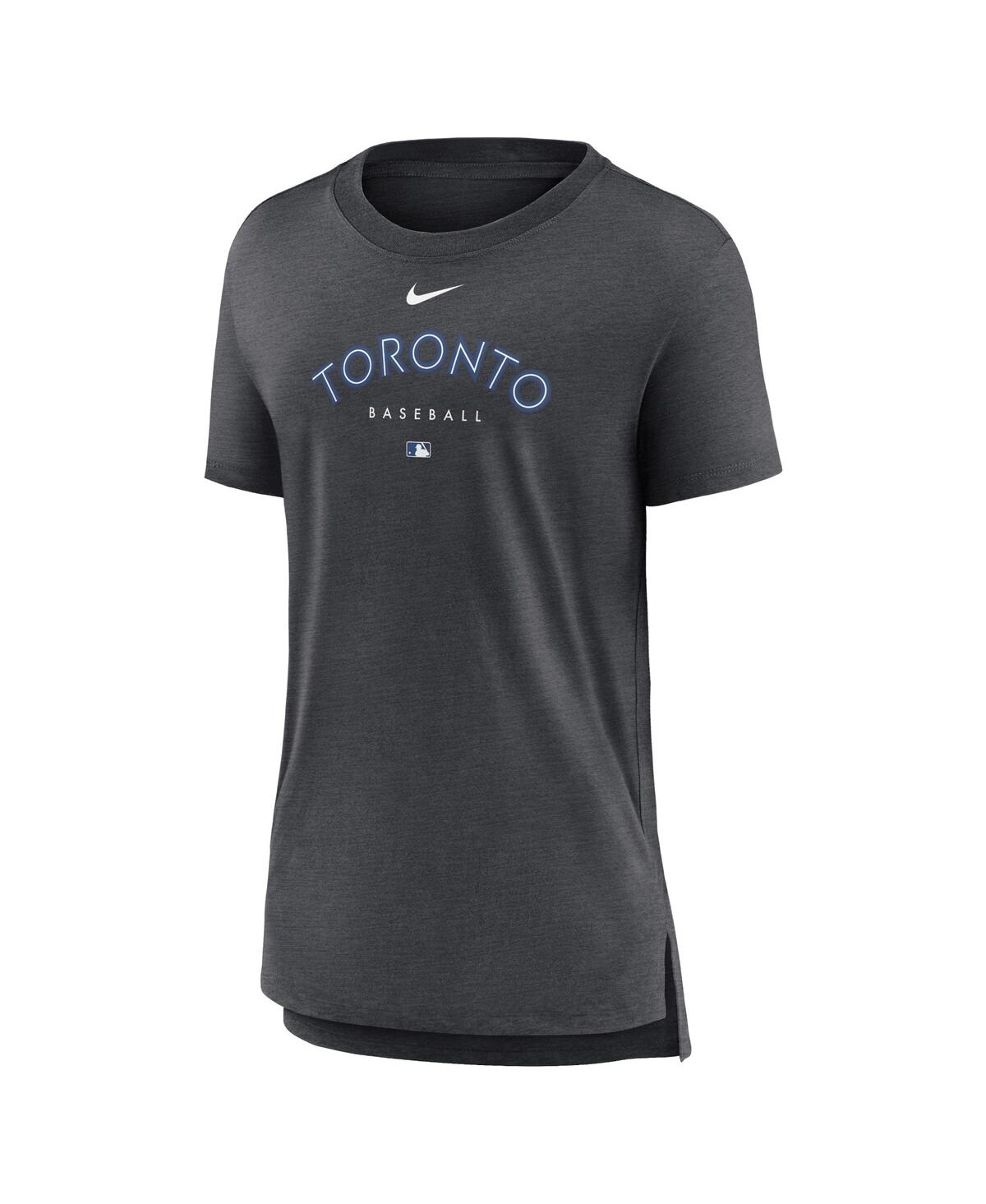 Nike Women's Heather Charcoal Toronto Blue Jays Authentic Collection Early Work Tri-blend T-shirt In Heather Charcoal