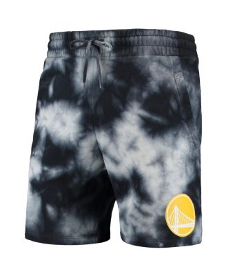 Men's Black Golden State Warriors Fleece Tie-Dye Shorts