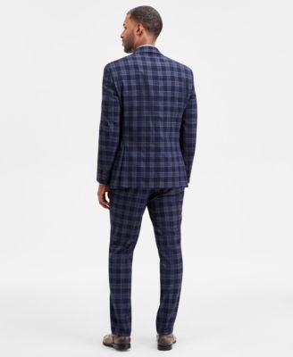 Men's Classic-Fit Blue Plaid Suit Separates