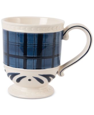Fitz and Floyd - Stoneware Bristol Indigo Tartan Mug