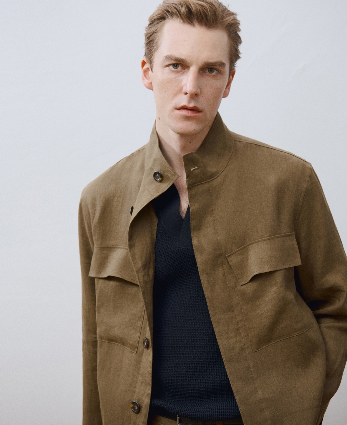 Mango Men's Slim-Fit Linen Overshirt