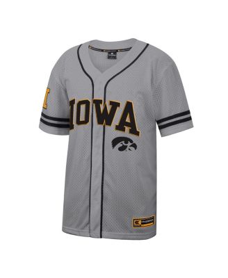 Men's Gray Iowa Hawkeyes Free Spirited Baseball Jersey