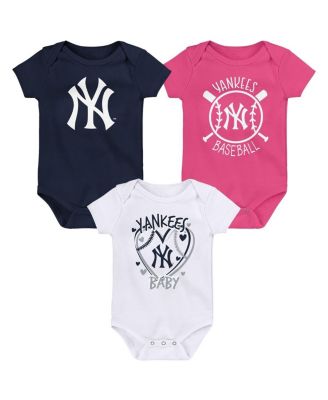 Outerstuff - Baby Boys and Girls New York Yankees Slide Home Bodysuit, Set of 3