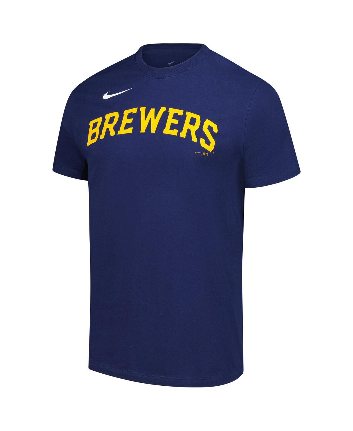 Nike Navy Milwaukee Brewers Wordmark Legend Performance T-shirt In Navy