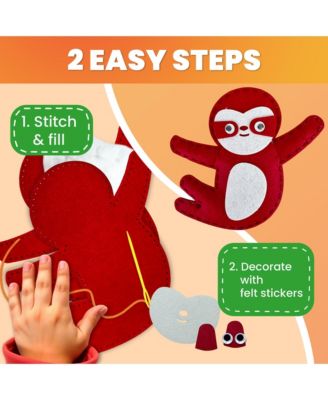 Kids Crafts Ages 4-8 DIY Beginner Needle and Thread Kit - 12 Sewing Kit Basic