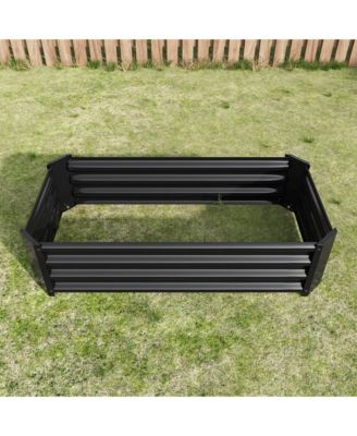 Metal Raised Garden Bed, Rectangle Raised Planter 4×2×1ft  for Flowers Plants, Vegetables Herb Veezyo