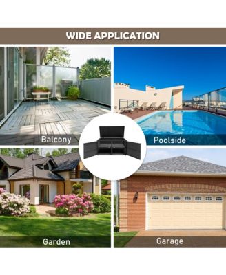 88 Gallon Garden Patio Rattan Storage Container Box Bin Shelf