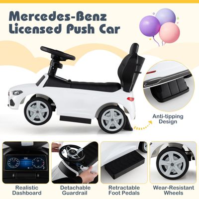 3 in 1 Ride on Push Car Mercedes Benz Toddler Stroller Sliding Car