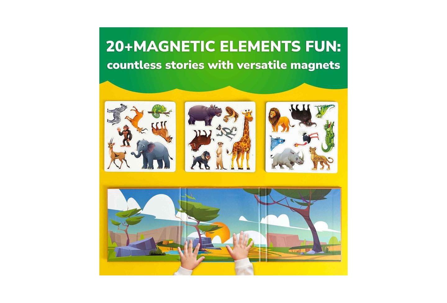 Детский пазл Quokka Travel Magnetic Animal 20-Piece Puzzle, Ages 3-5, цвет: Africa — фото 2