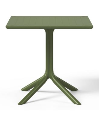 5-Piece Resin Square Patio Dining Table Set with Stackable Patio Dining Chairs