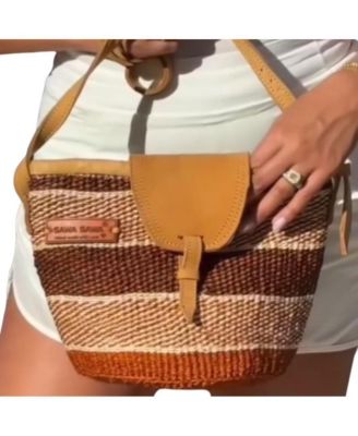 Life Lines Handmade Sisal Straw Crossbody Bag