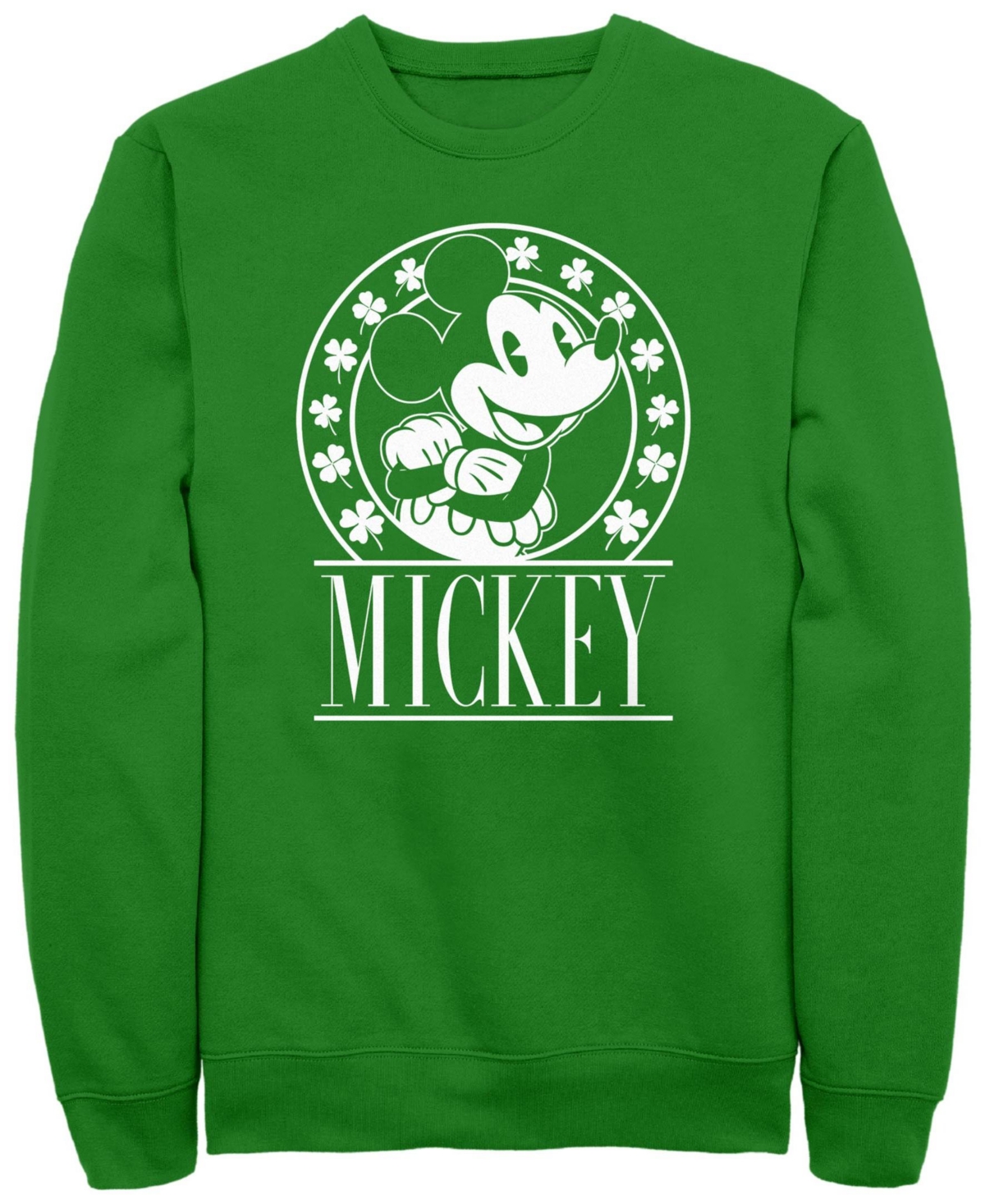 Men's Lucky Mickey Crew Fleece Pullover Sweatshirt - Kelly