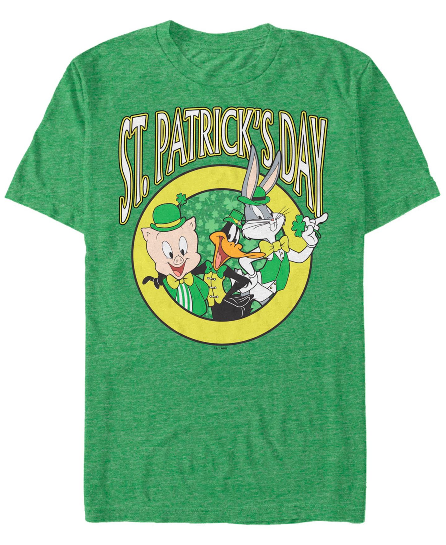 Мужская футболка Looney Tunes Looney Team St Pats Short Sleeve, цвет: Меланжевый — фото 1