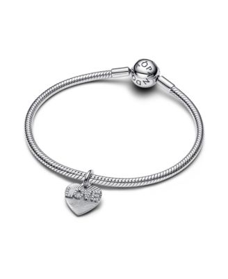 Sterling Silver Engravable Love Heart Dangle Charms