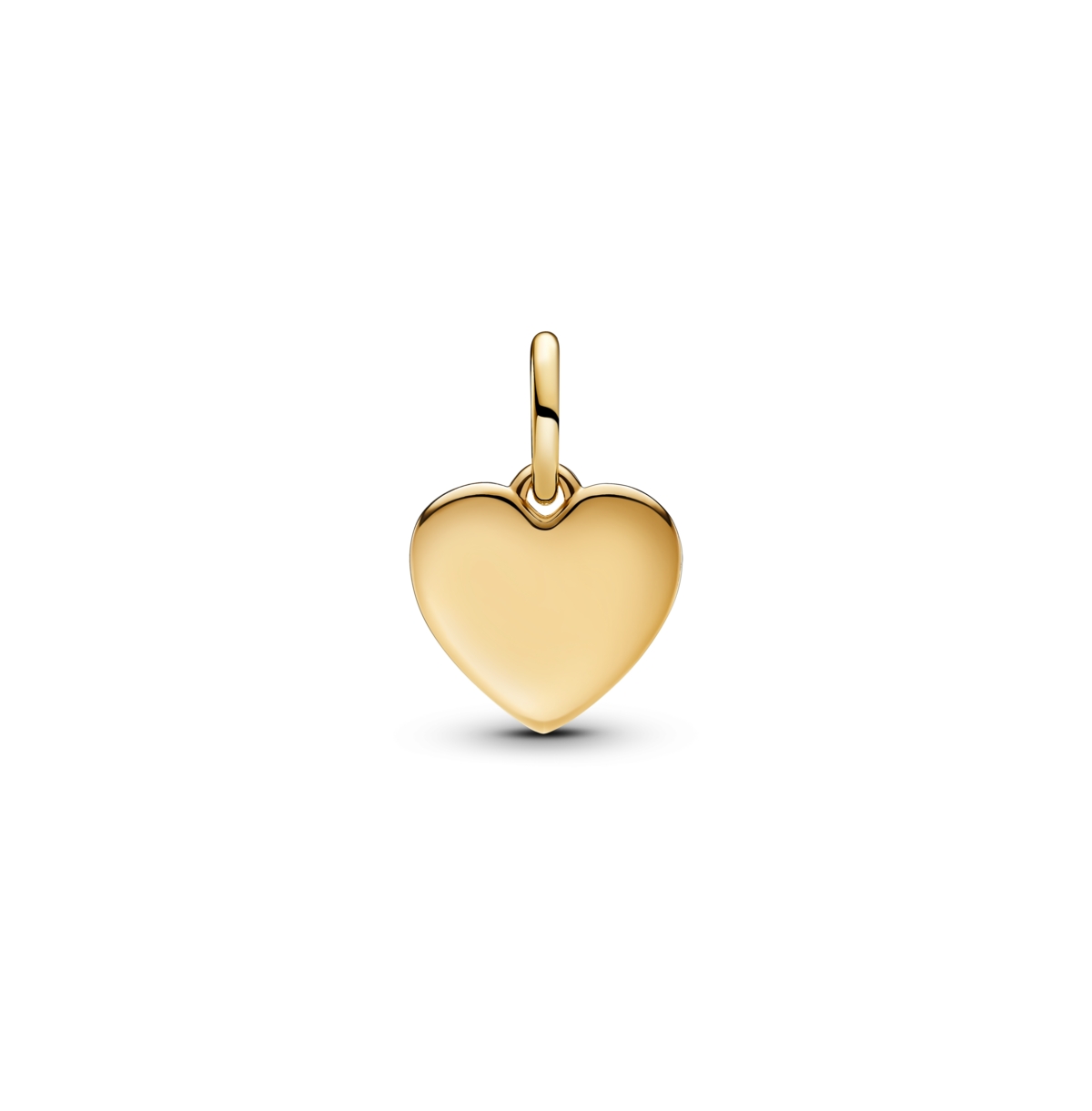 Pandora Gold-plated Engravable Love Heart Dangle Charms In Gold