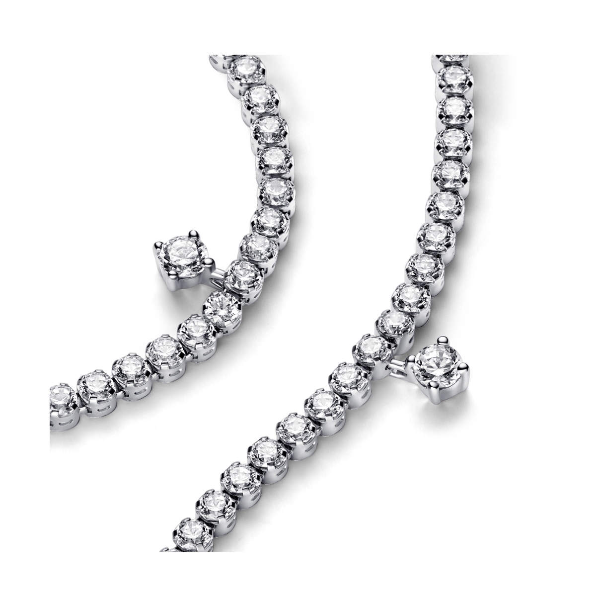 Pandora Sterling Silver Sparkling Drops Tennis Bracelet In Sterling Silver