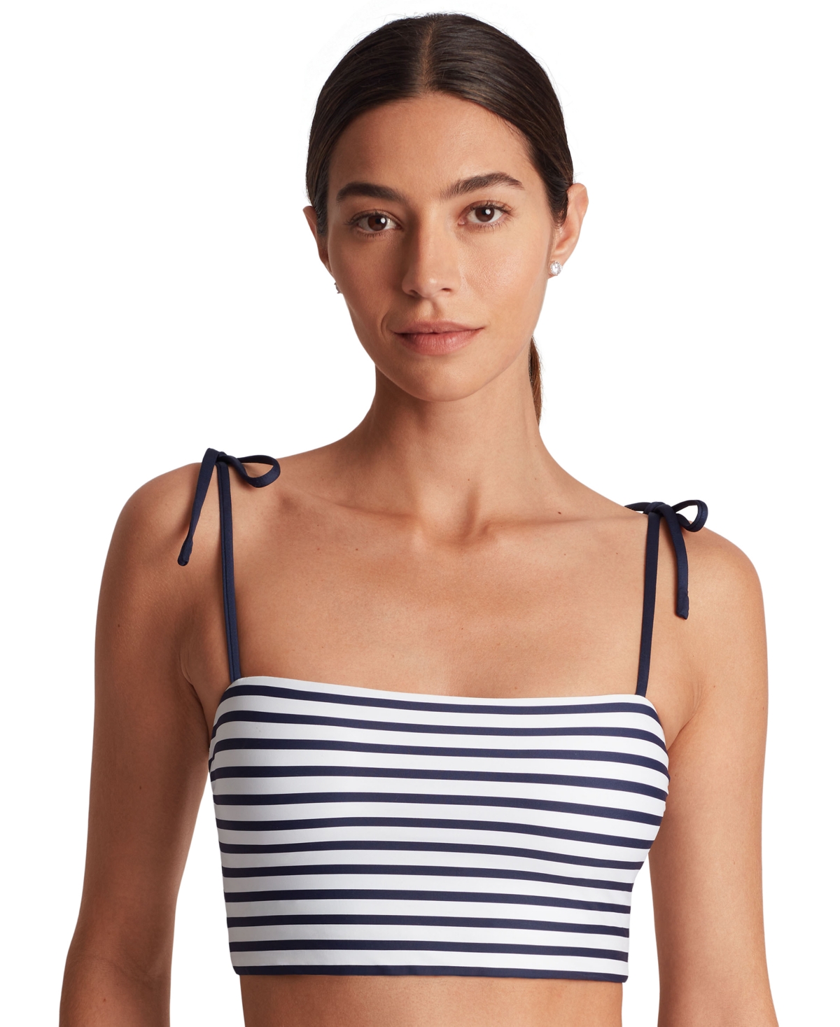 Ralph Lauren Women's Striped Tie-strap Square-neck Bralette