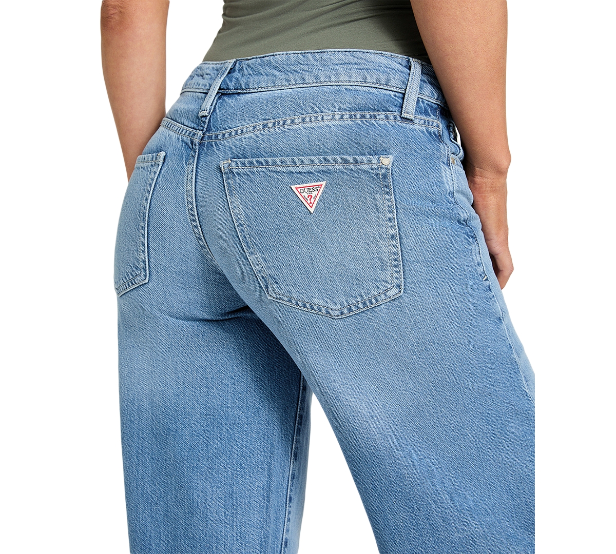 Shop Guess Women's Mid Rise Wide-leg Palazzo Jeans In Formentera