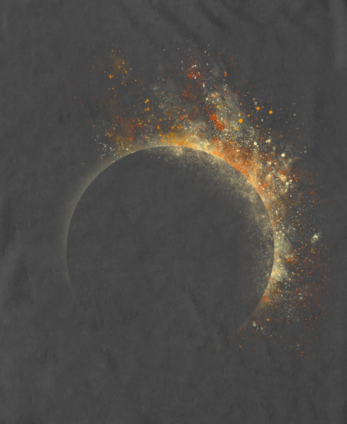 Design By Humans Men's Eclipse Short Sleeve T-shirt In Charcoal