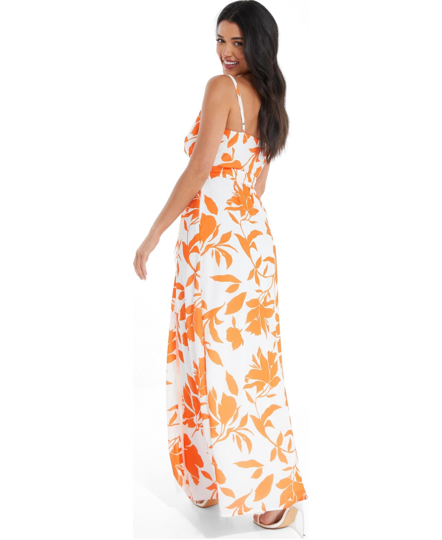 Женское платье QUIZ Crepe Maxi With Slit, цвет: Разноцветный — фото 2