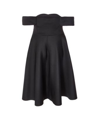 Plus Size Bardot Scuba Foam Skater Dress