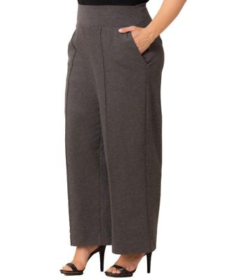 Women's Plus Size Polished Ponte Wide Leg Pants