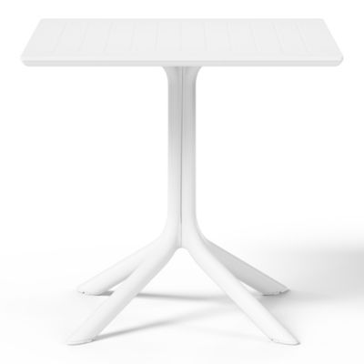 Modern 5-Piece Resin Patio Dining Table Set with Stackable Patio Dining Chairs