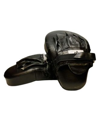 Amber Fight Gear Genuine Leather Extreme Curved Target Focus Punching Mitts for MMA, Kickboxing, Muay Thai Martial Arts Sparring with Wrist Support