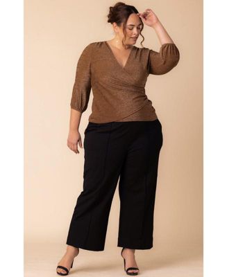 Plus Size Celeste Sparkle Faux Wrap Top